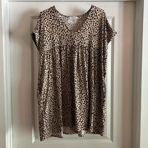 Cheetah Print Babydoll tunic NWT